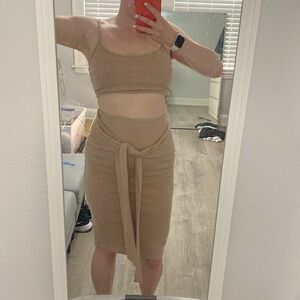 🌸 Skirt & Top Nude Set Size Small